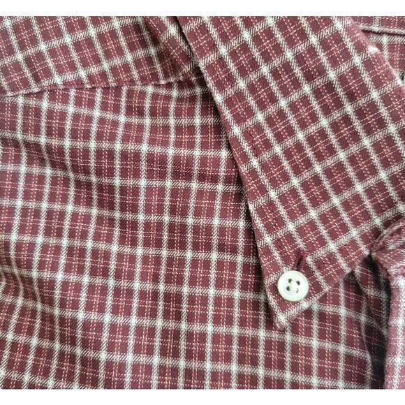 LL Bean Men's Medium Wrinkle Resistant Button Down Shirt Red White 100% Cotton - Picture 4 of 4